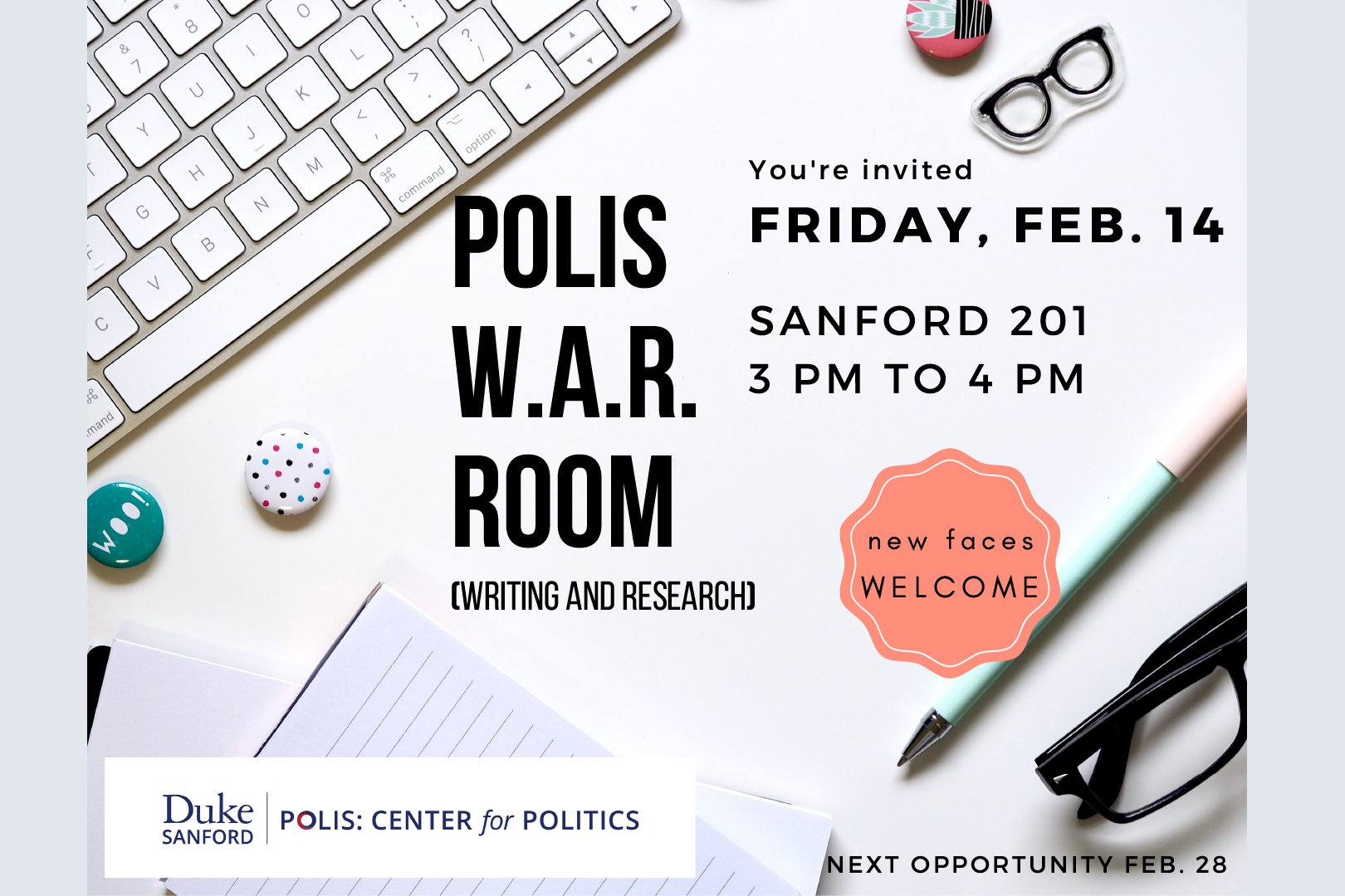 Join us in Sanford 201 at 3pm on Friday